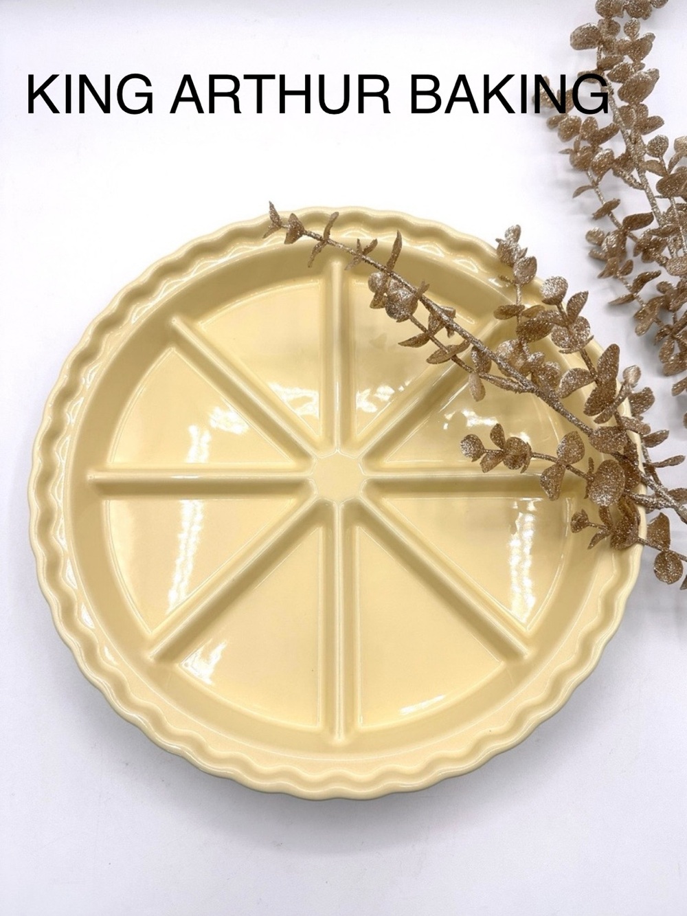 King Arthur Baking Scone Plate. 11” Creamy Yellow color.